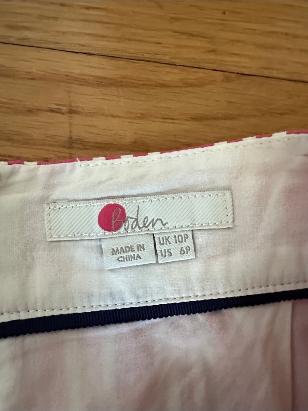 Boden Fuchsia and White Striped A-Line Skirt - Picture 3 of 3